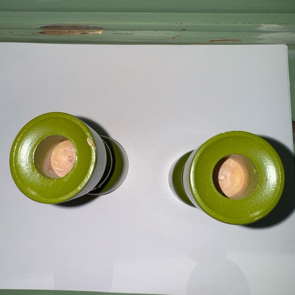 Vintage Retro MCM Wooden Candle Stick Holders - Picture 4 of 4